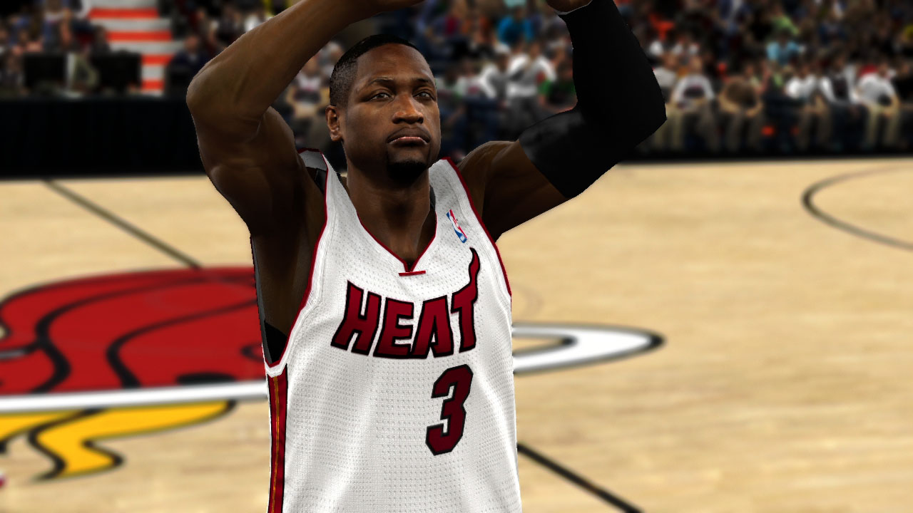 Dwayne Wade heizt die Fans an.